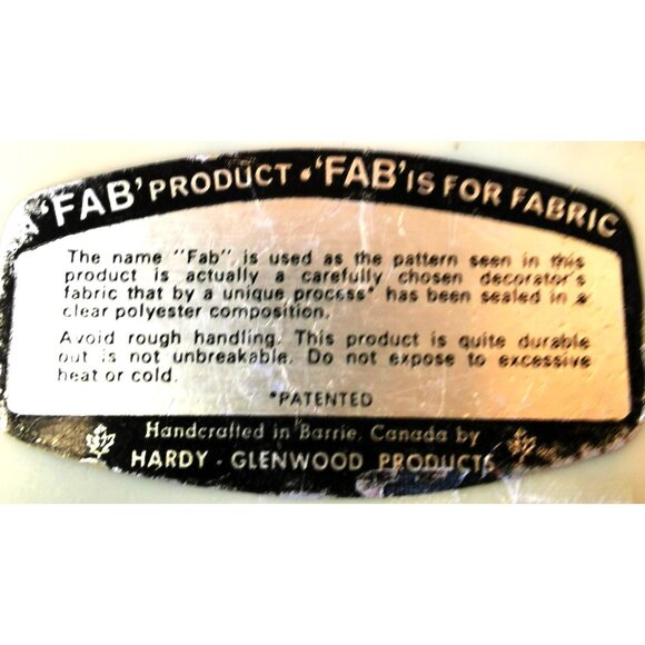 Plate 1960s Floral Fabric & Resin Tray includes Plate Stand both Vintage Canada - Picture 10 of 10